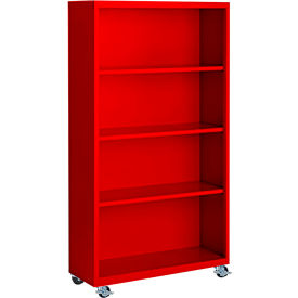Bookcase, Assembled, 36W x 18D x 55H, Red