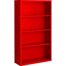 Bookcase, Assembled, 36W x 18D x 60H, Red