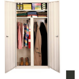 All-Welded Wardrobe Cabinet, 42"W x 24"D x 72"H, Charcoal