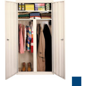 All-Welded Wardrobe Cabinet, 42"W x 24"D x 72"H, Blue