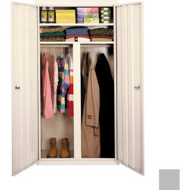 All-Welded Wardrobe Cabinet, 42"W x 24"D x 72"H, Gray