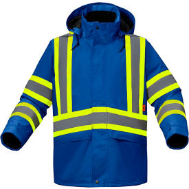 FR Waterproof Flame Resistant Winter Quilted Jacket, Class 1, Blue, 3XL