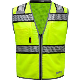 Standard Safety Vest w/ Black Contrasting Trim, Class 2, 5XL, Lime