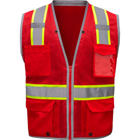 Enhanced Visibility Hype-Lite Heavy Duty Vest, SM/MD, Red