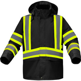 FR Waterproof Flame Resistant Winter Quilted Jacket, Class 1, Black, 5XL