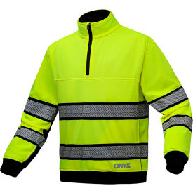 Onyx Job Shirt w/ 1/4" Zipper, Class 3, Polyester Fleece, Lime, 2XL