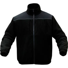 Onyx Enhanced Visibility Full Zip Jacket, Polyester Fleece, Black, XL