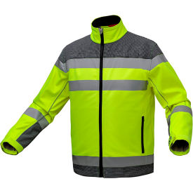 Quartz Performance SoftShell Sweatshirt, Polyester, Class 3, Lime, 3XL
