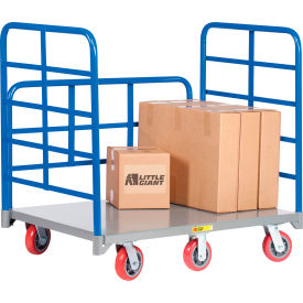 Platform Truck with End & Side Racks Handle, 3600 lb. Capacity, 60"L x 24"W, Gray
