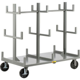 Heavy-Duty Bar & Pipe Truck with 2 Rigid Casters, 5000 lb. Capacity, 36"L x 72"W, Gray