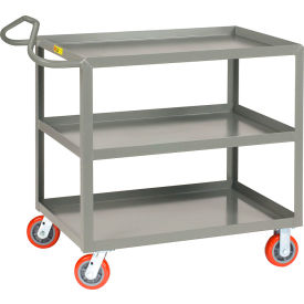 Shelf Truck w/ Retaining Lip Shelves, 2000 lb. Cap., 41-1/2"L x 24"W x 35"H, Gray
