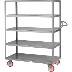 Welded 5-Shelf Service Cart, 1200 lb. Capacity, 41-1/2"L x 24"W x 61-1/2"H, Gray