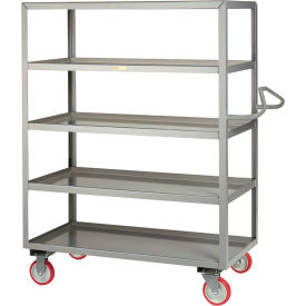 Welded 5-Shelf Service Cart, 1200 lb. Capacity, 53-1/2"L x 24"W x 62"H, Gray