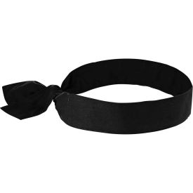 Evaporative Cooling Bandana Headband, Polymers, Tie Closure, Black