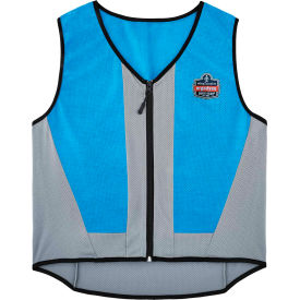 Wet Evaporative Cooling Vest, PVA, Zipper, 4XL, Blue