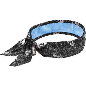 Chill-Its Evaporative Cooling Bandana Headband, Tie Closure, PVA, Skulls