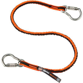 Squids 3111F(x) Lanyard w/ Dual SS Carabiner, 15 lb. Capacity, Orange/Gray