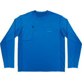 Cooling Long Sleeve Sun Shirt w/ UV Protection, S, Blue