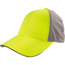 Hi-Vis Reflective Stretch-Fit Hat, L/XL, Lime