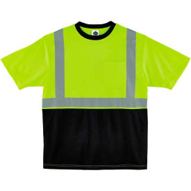 Hi-Vis T-Shirt, Black Bottom, Class 2, 5XL, Lime