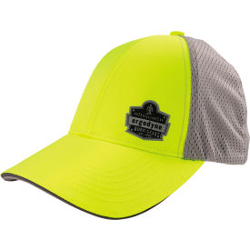 Hi-Vis Logo Reflective Stretch Fit Hat, L/XL, Lime