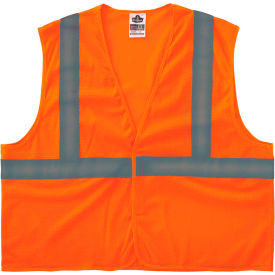 GloWear 8205HL Super Economy Mesh Vest, Hook & Loop, Class 2, XS, Orange