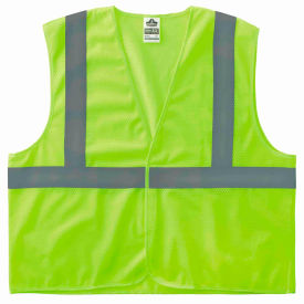 GloWear 8205HL Super Economy Mesh Vest, Hook & Loop, Class 2, XS, Lime