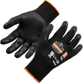 Proflex 7001 Abrasion Resistant Gloves, Nitrile Coated, M, Black, 1 Pair