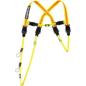 Squids 3132 Hi-Vis Barcode Scanner Lanyard Harness, Large, Lime