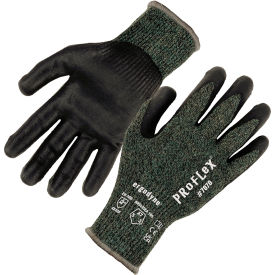 Cut Resistant Gloves, Nitrile Coated, ANSI A7, Size L, Green, 1 Pair
