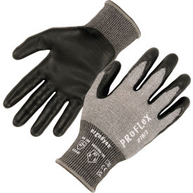 Cut Resistant Gloves, Nitrile Coated, ANSI A7, L, Gray, 1 Pair