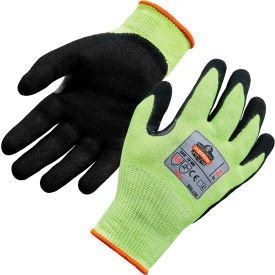 Cut Resistant Gloves, Nitrile Coated, ANSI A4, XL, Lime, 1 Pair