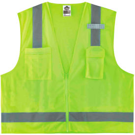 Economy Surveyors Vest, Zipper, Class 2, XS, Lime