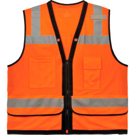 Heavy Duty Mesh Surveyors Vest, Class 2, 4XL/5XL, Orange