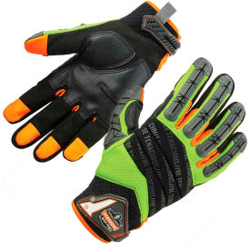Proflex 924 Hybrid Dorsal Impact-Reducing Gloves, 2XL, Lime, 1 Pair
