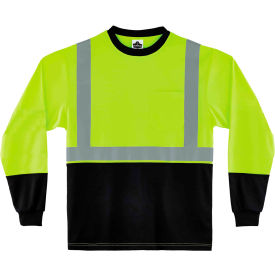 GloWear 8291BK Hi-Vis Long Sleeve T-Shirt, Type R, Class 2, Size L, Lime