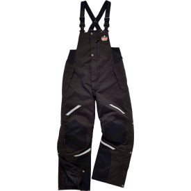 Heavy Duty Insulated Bib Overalls, ANSI Class E, 500D, Nylon, 4XL, Black