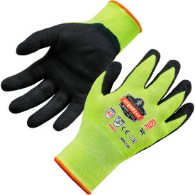 Proflex 7021 Hi-Vis Cut Resistant Gloves, Nitrile Coated, ANSI A2, 2XL, Lime, 1 Pair