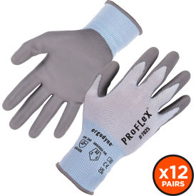 Cut Resistant Gloves, Polyurethane Coated, ANSI A2, M, Blue, 12 Pairs