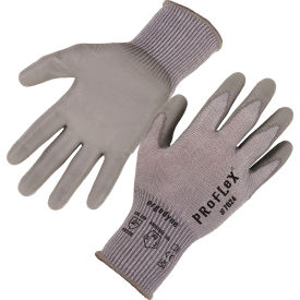 Proflex 7024 Cut Resistant Gloves, Polyurethane Coated, ANSI A2, L, Gray, 1 Pair