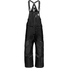 Insulated Bib Overalls, 300D Oxford Shell, Polyester, XL, Black
