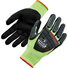 Cut Resistant Gloves, Nitrile Coated, ANSI A4, 2XL, Lime, 1 Pair