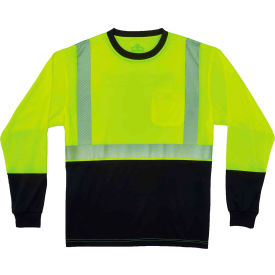 Hi-Vis Performance Long Sleeve T-Shirt, Type R, Class 2, Size L, Lime