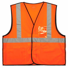 GloWear 8216BA Breakaway Mesh Vest w/ ID Holder, Class 2, L/XL, Orange