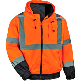 GloWear 8379 Hi-Vis 3-in-1 Winter Bomber Jacket, Large, Orange