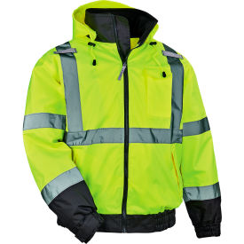 Hi-Vis 3-in-1 Winter Bomber Jacket, Small, Lime