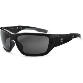 Safety Glasses, Smoke Lens, Black Frame