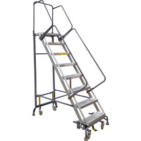 8-Step Hybrid Rolling Safety Ladder, 450 lb. Capacity