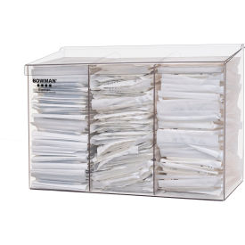 Triple Bulk Dispenser, 17-13/16"W x 5-7/8"D x 11-1/2"H, Transparent