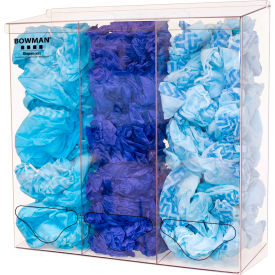 Triple Bulk Dispenser, Tall, 18-3/8"W x 5-7/8"D x 17-7/16"H, Transparent